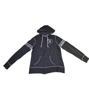 Women's Raiders Majestic Fan Fashion Full Zip Hoodie M
